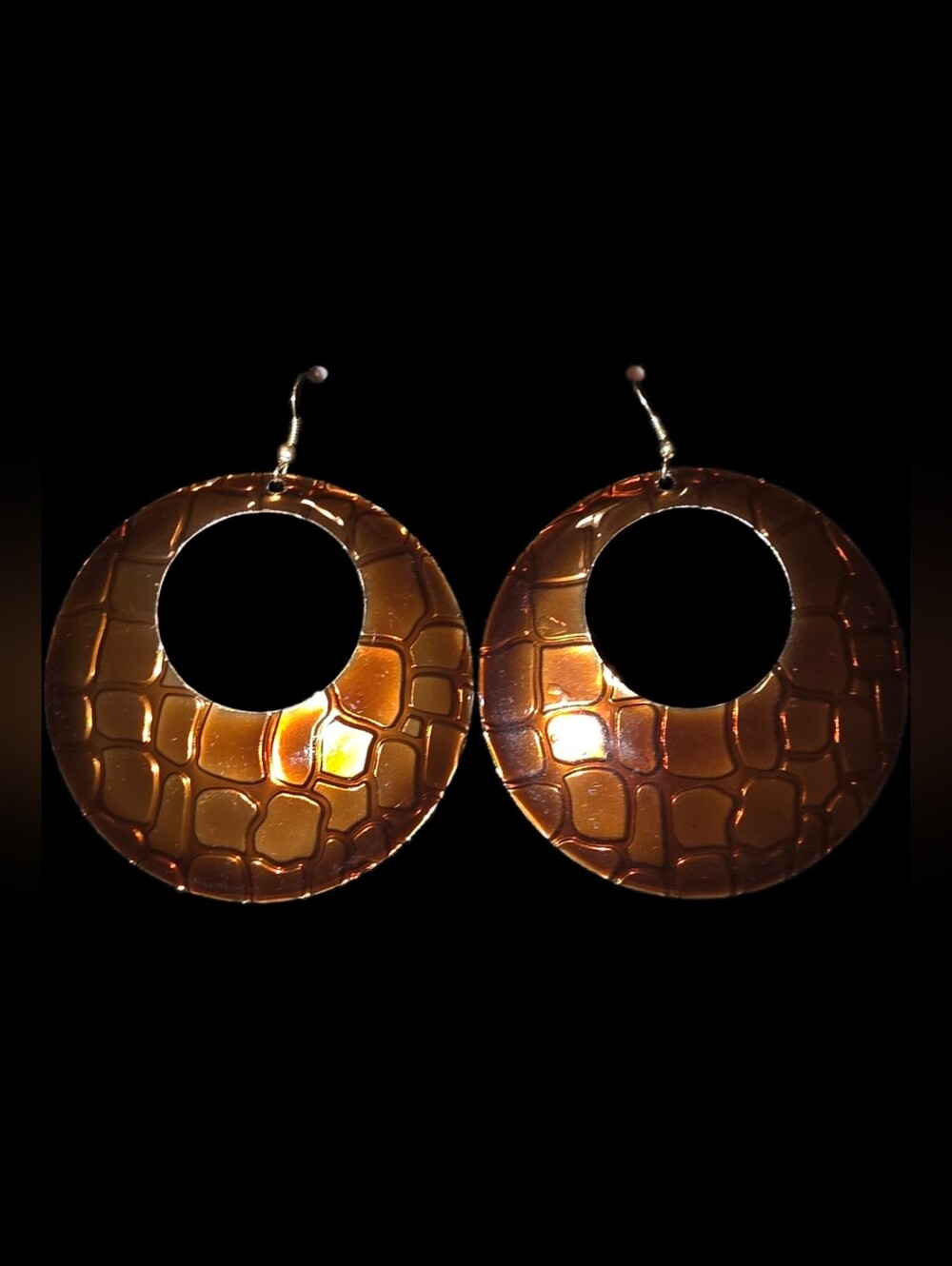 Brown Textured Drop Earrings